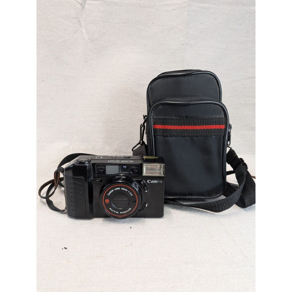 Vintage Retro Film Camera Canon Sure Shot AF35M 35mm 38mm f/2.8 Tested Power
